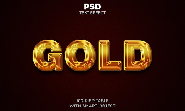 Efeito de texto 3d dourado