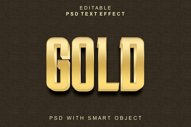 Efeito de texto 3D dourado
