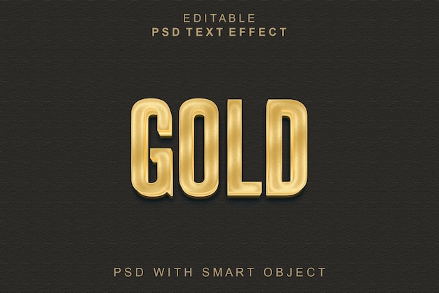 Efeito de texto 3D dourado