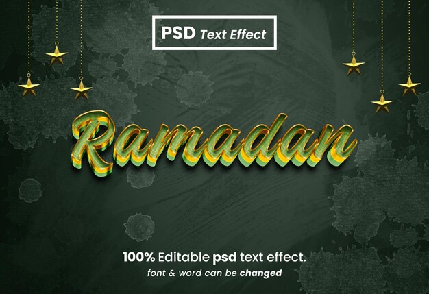 Efeito de texto 3d editável ramadan kareem