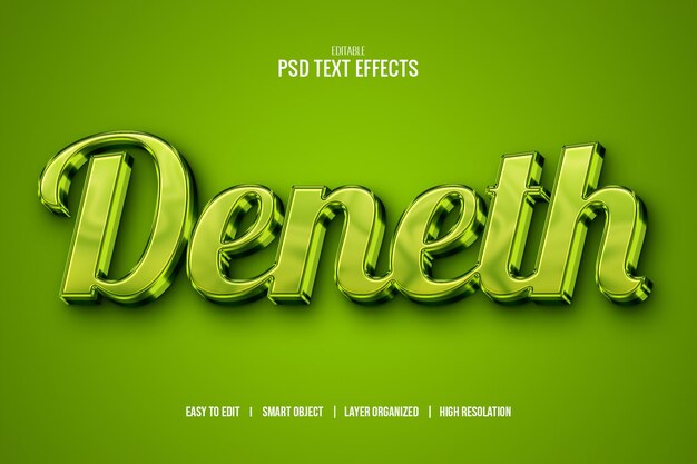 Efeito de texto 3D editável