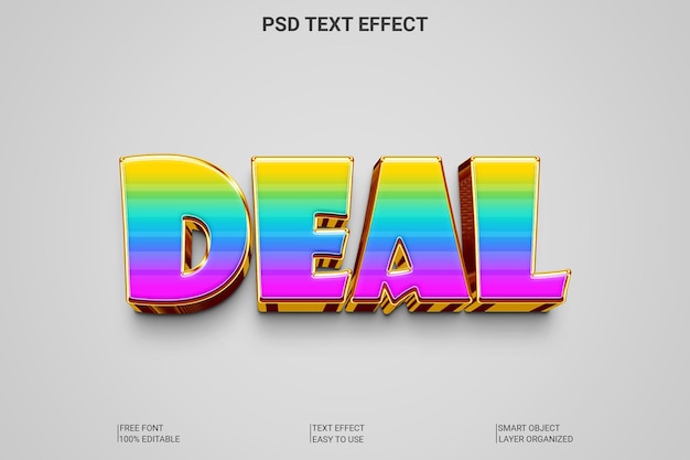 PSD efeito de texto 3d editável