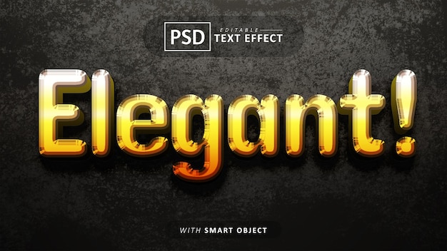 Efeito de texto 3d elegante editável