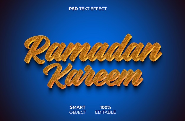 Efeito de texto 3d estilo islâmico ramadan kareem