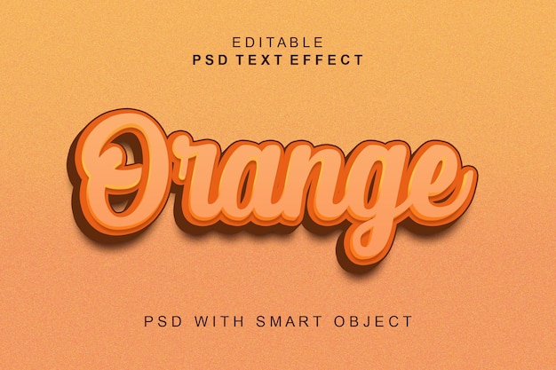 Efeito de texto 3d laranja