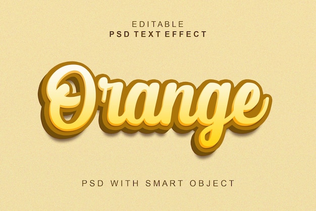 Efeito de texto 3d laranja