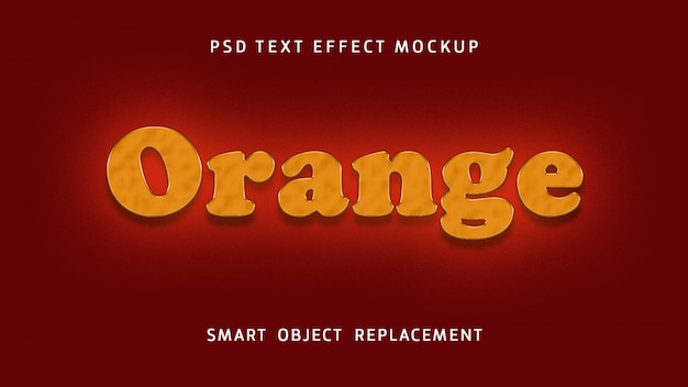 PSD efeito de texto 3d laranja