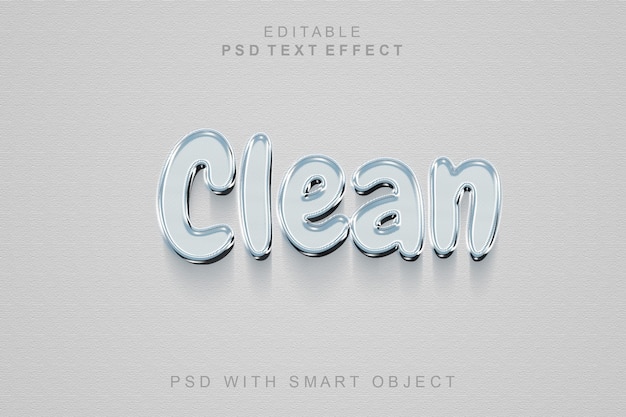 PSD efeito de texto 3d limpo