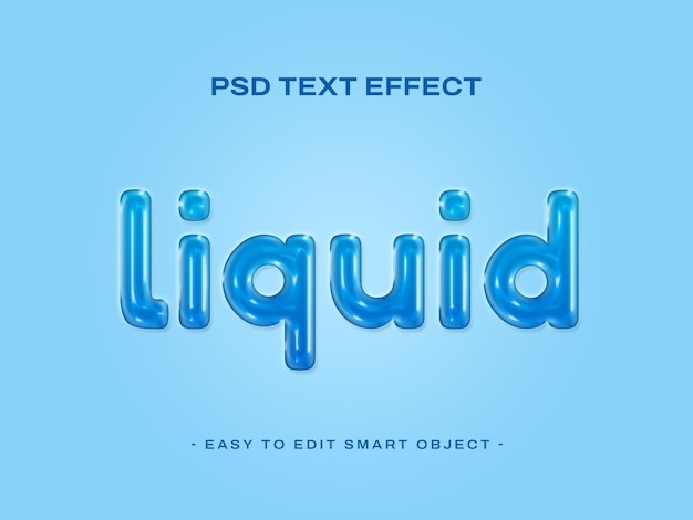 Efeito de texto 3D líquido editável psd