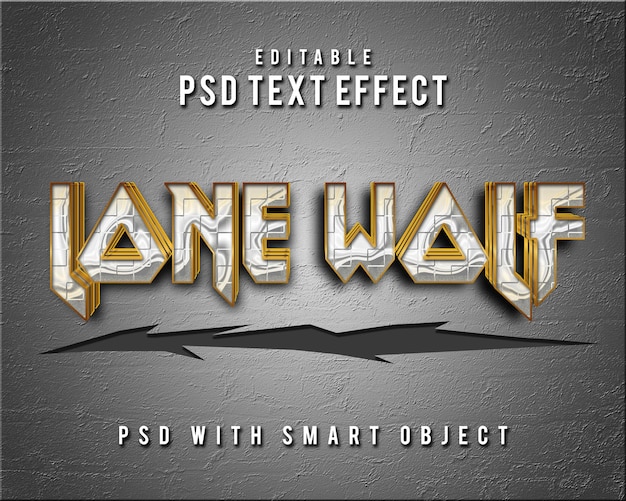 Efeito de texto 3d lone wolf