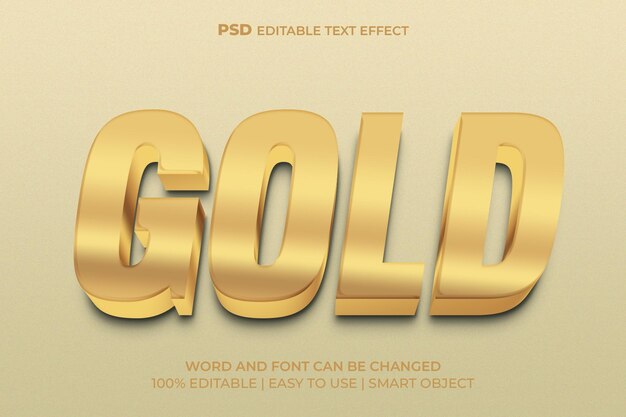 PSD efeito de texto 3d luxo ouro