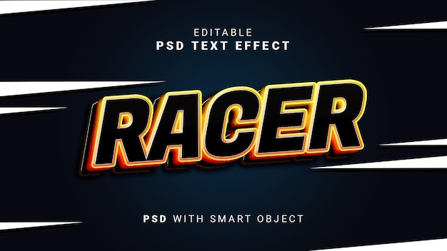 Efeito de texto 3d racer