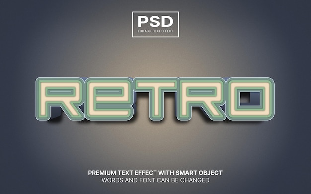 Efeito de texto 3D retro editável