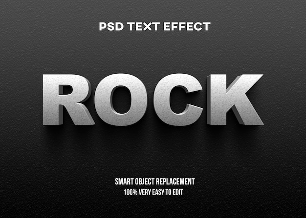 Efeito de texto 3D Rock