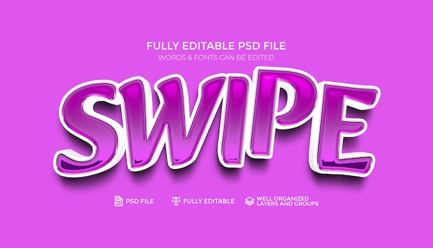 Efeito de texto 3D totalmente editável com arquivo PSD de objeto inteligente