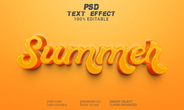 PSD efeito de texto 3d verão