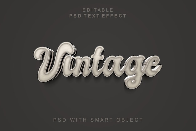 PSD efeito de texto 3d vintage