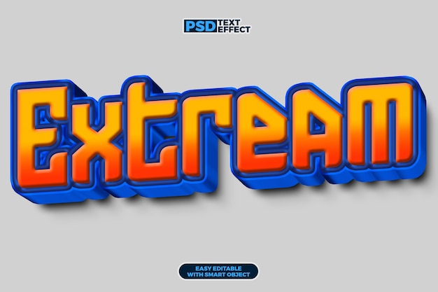 Efeito de texto 3D xtream