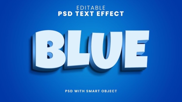 Efeito de texto azul 3D em fundo azul