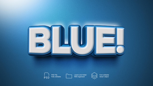Efeito de texto azul editável