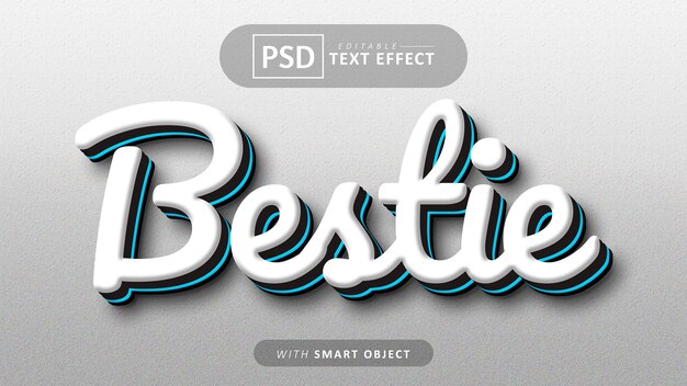 PSD efeito de texto bestie editável