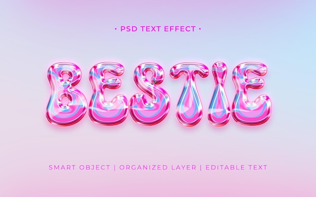 PSD efeito de texto bestie