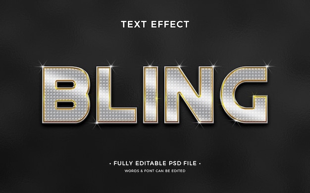 PSD efeito de texto bling