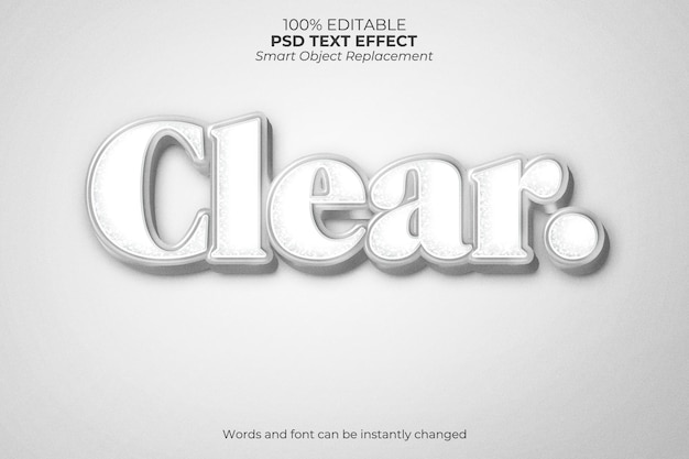 PSD efeito de texto branco limpo editável