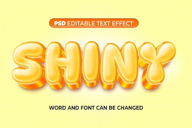 PSD efeito de texto brilhante 3d psd