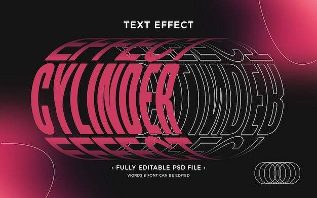 Efeito de texto cilíndrico