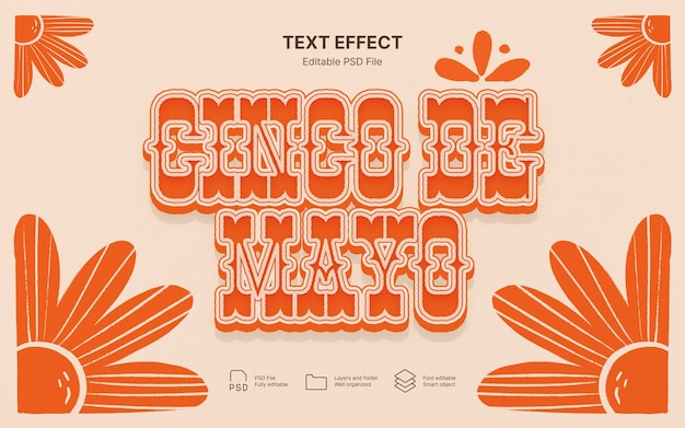 Efeito de texto Cinco de Mayo