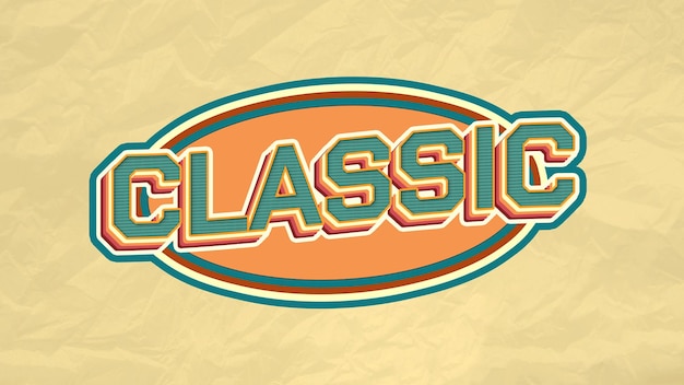 Efeito de Texto Clássico Vintage