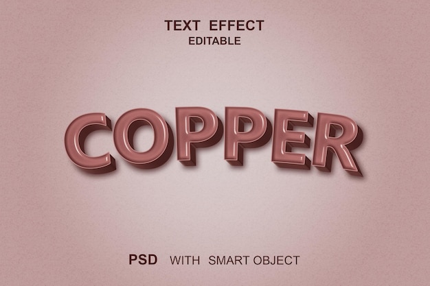 Efeito de texto cobre com objeto inteligente