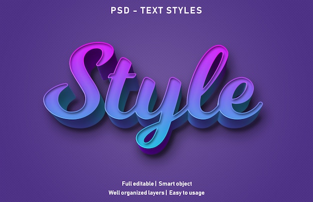 PSD efeito de texto com estilo