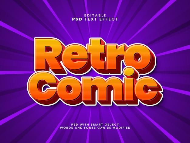 efeito de texto cômico retro