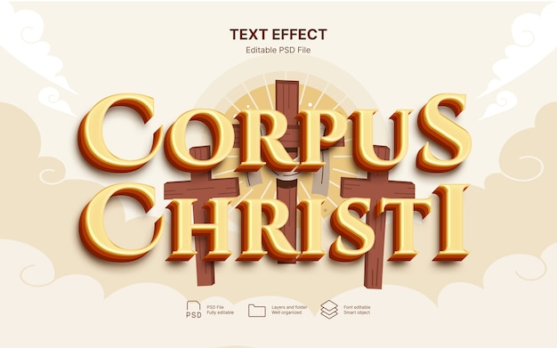 PSD efeito de texto corpus christi