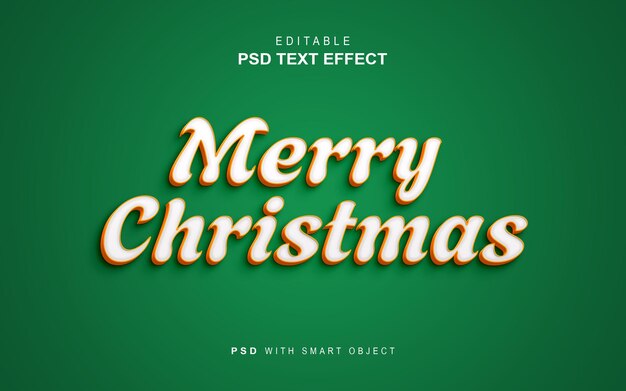 Efeito de texto criativo de Natal 3D