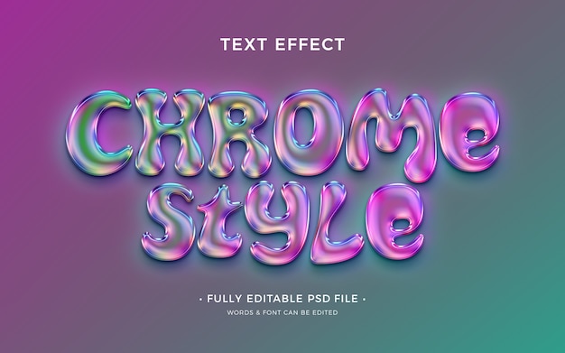 Efeito de texto cromado
