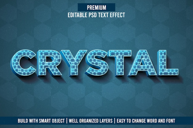 PSD efeito de texto crystar