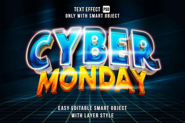 Efeito de texto Cyber Monday editável