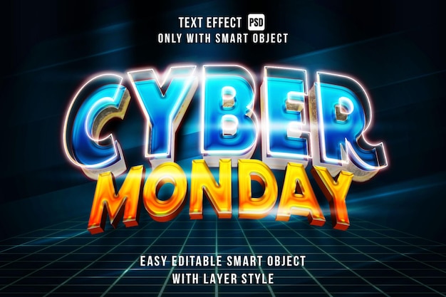 Efeito de texto cyber monday editável