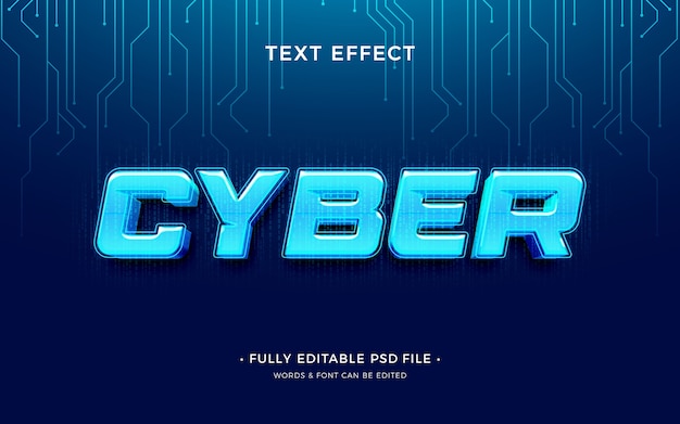 PSD efeito de texto cyberpunk