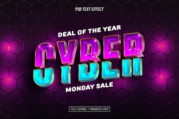 Efeito de texto da Cyber Monday