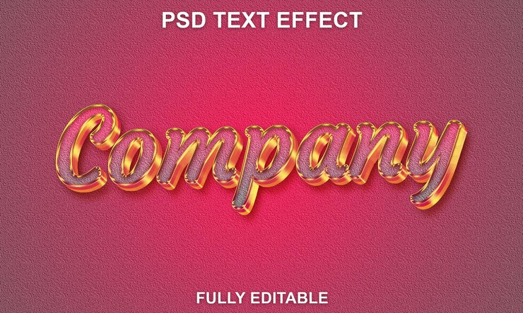 PSD efeito de texto da empresa editável