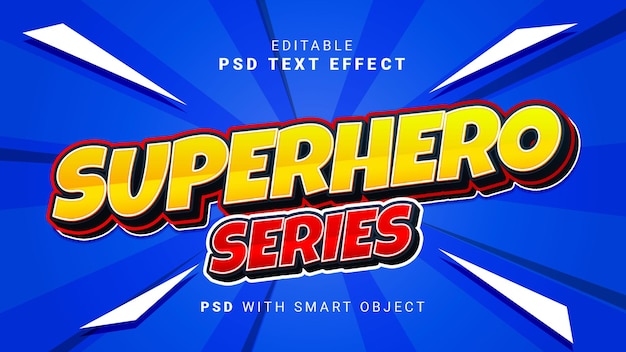 PSD efeito de texto da série de super-heróis