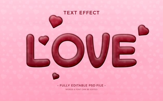 Efeito de texto de amor