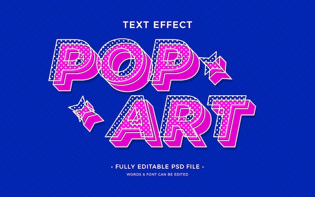 PSD efeito de texto de arte pop