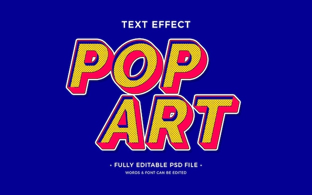 Efeito de texto de arte pop