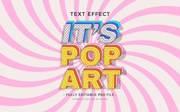 PSD efeito de texto de arte pop