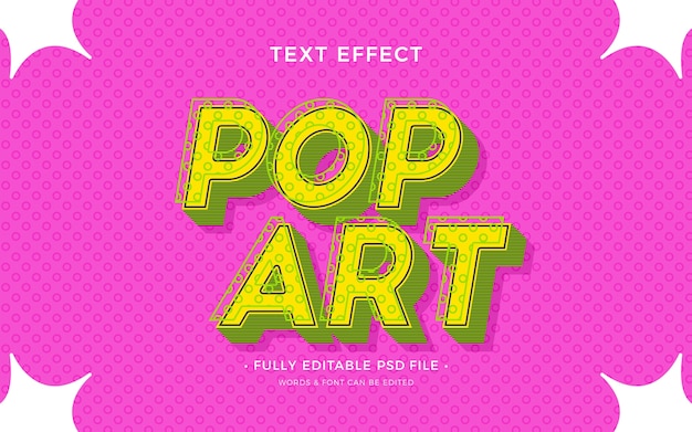 PSD efeito de texto de arte pop